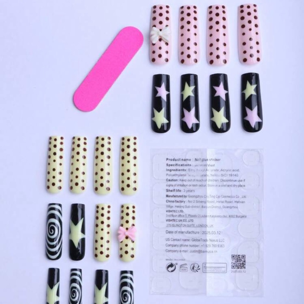 24 Pieces Of Long Square Creative Wear A Gift Box Of Sweet And Cool Hot Girl - Picture 3 of 4